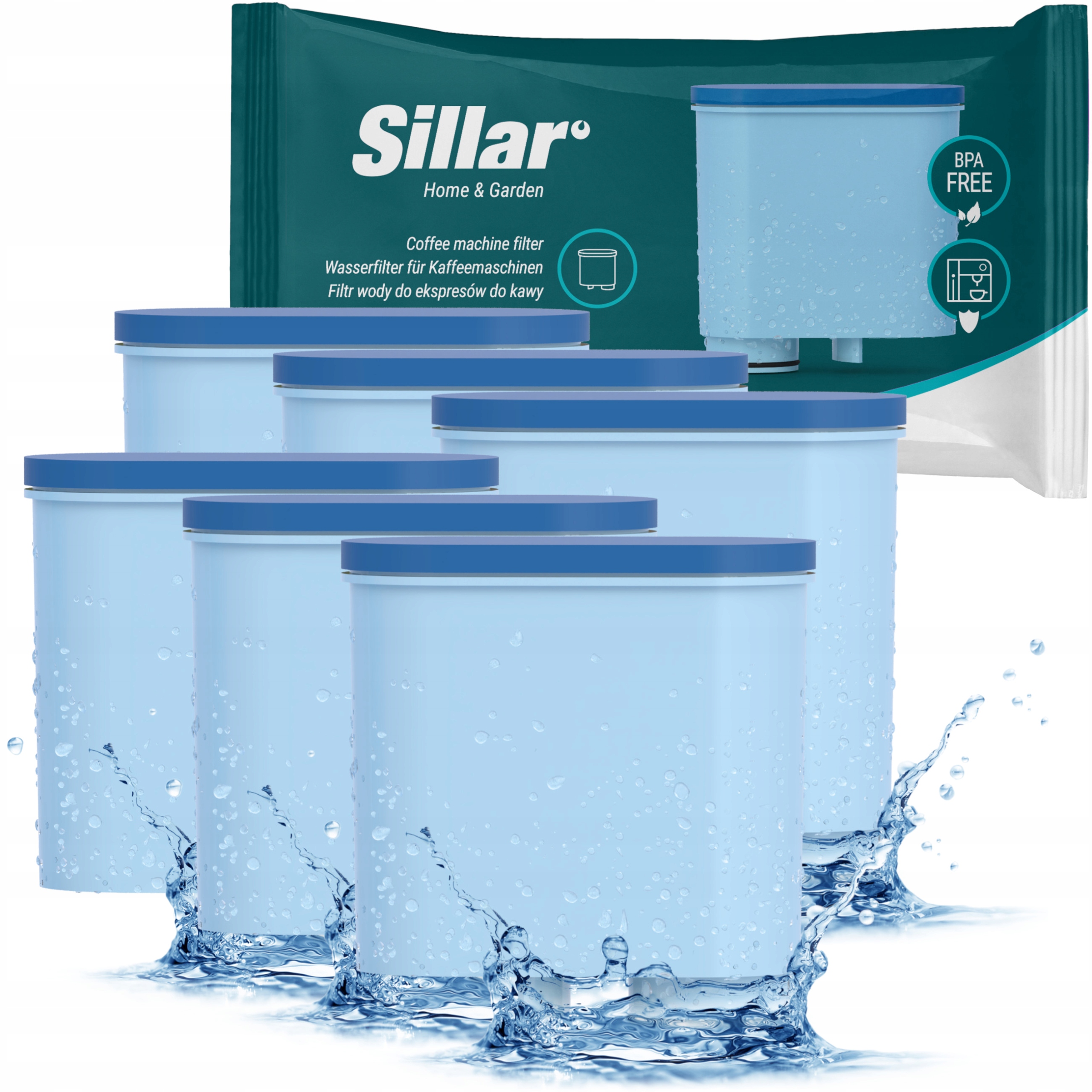 Sillar vodný filter pre kávovar Philips Saeco - 6x